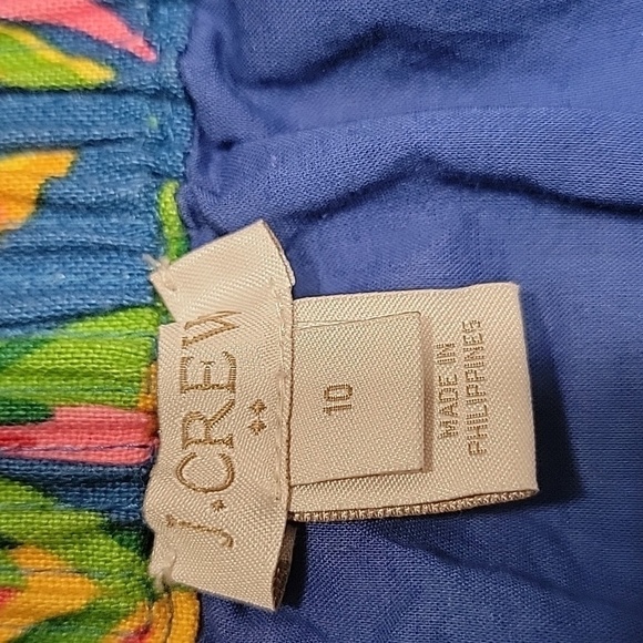 J. Crew, Size 10 Tropical Floral Skirt, Elasticized Waistband, Linen Blend, EUC - Picture 5 of 11